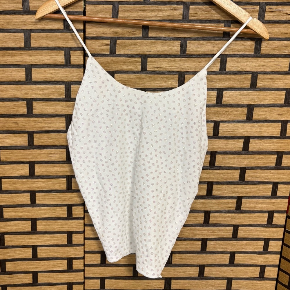 Heartbeat White Sequin Tank Top‎ Size 13